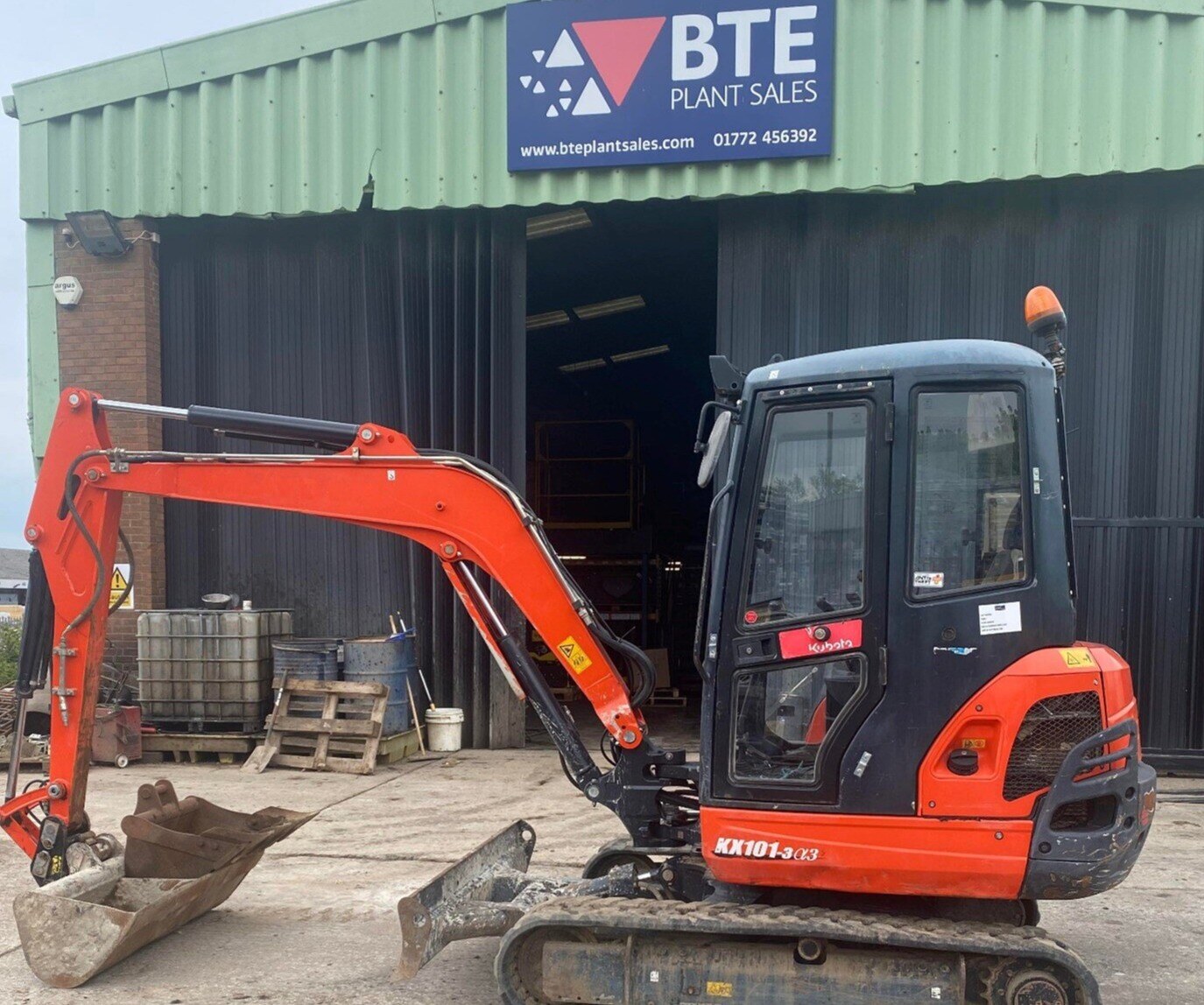 kubota digger outside leyland depot