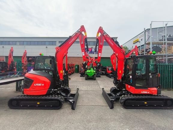 two-kubota-diggers-outside-leeds-depot