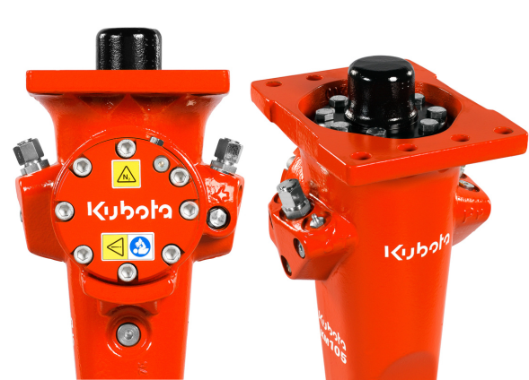 Kubota KM hydraulic breaker series KM105 front on and side angle