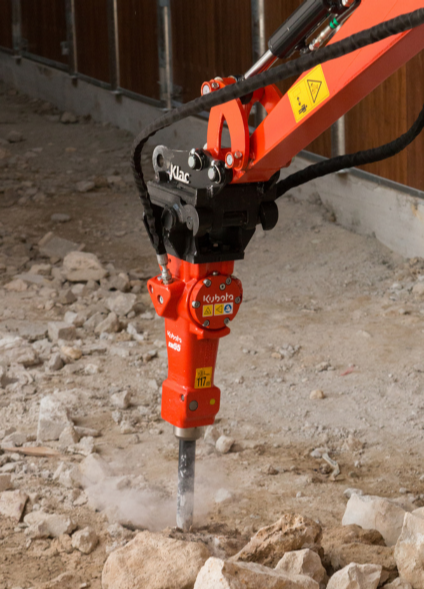 Kubota KM hydraulic breaker series KM55 on Kubota arm-1