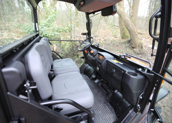 Kubota RTV X1110 orange 2 seater inside cabin