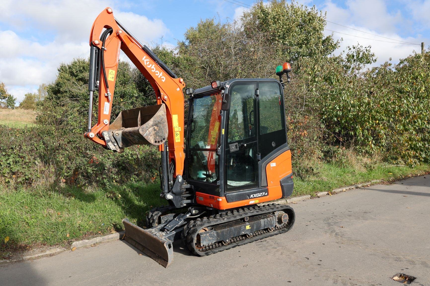 Kubota KX027 excavator left hand side angle