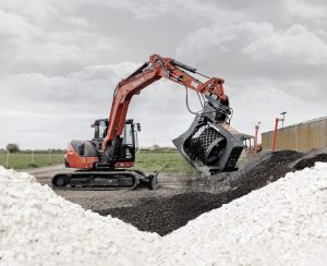 Kubota KX085-5 excavator groundworks job